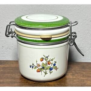 Vintage Rosenthal Netter Italy 4” Hinged Food Storage Canister Ceramic Berries